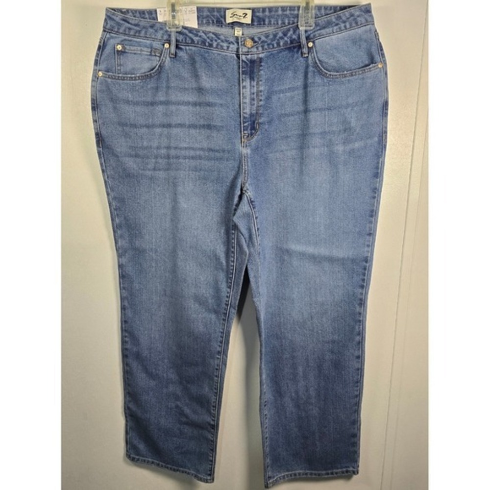 Seven7 Women's Straight Leg Jeans - Light Blue Wash “Authentic”